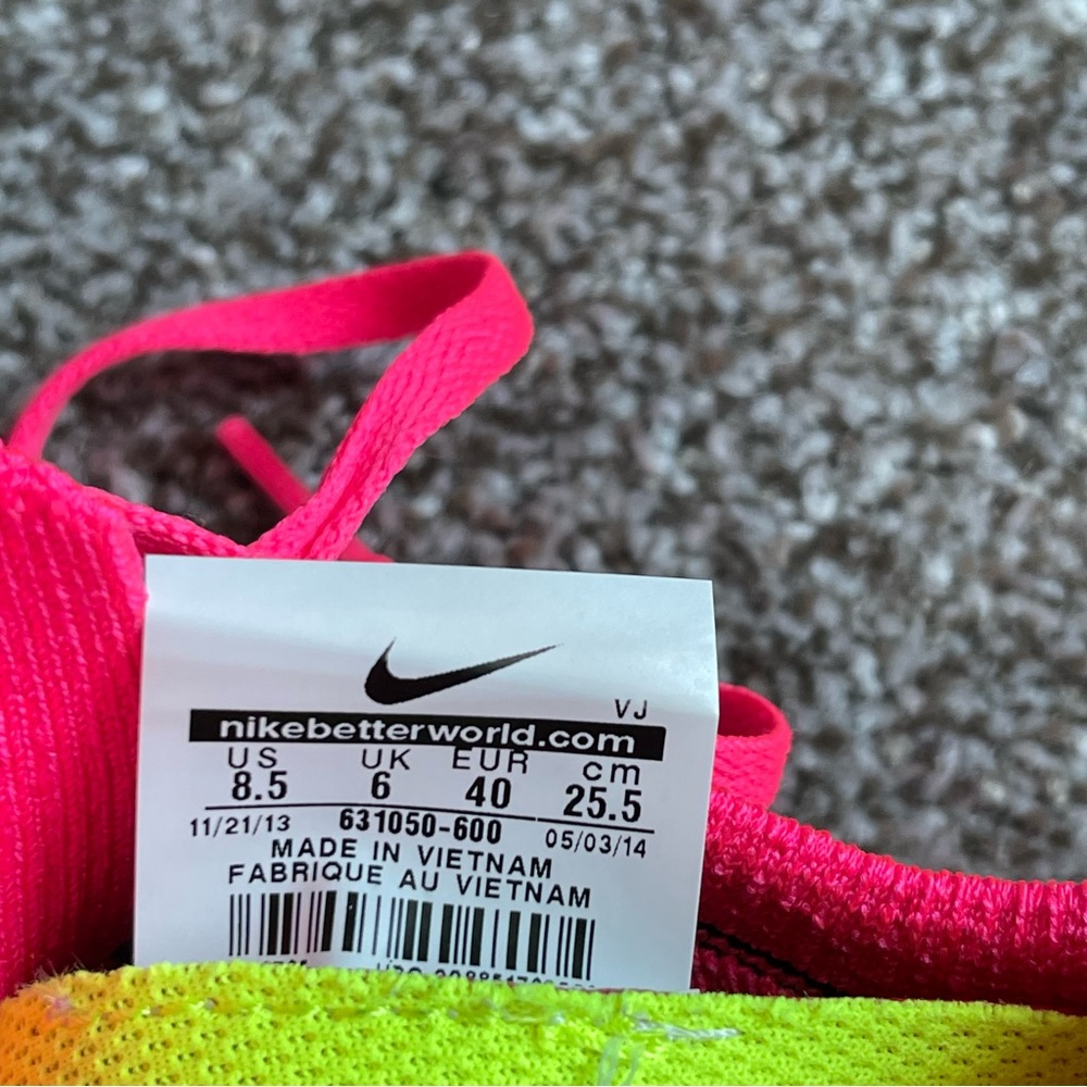 RARE Nike Free 4.0 Flyknit Sz 8.5 In Pink Flash/White-Game Royal - Picture 8 of 12